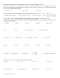 The nature of precalculus worksheets with answers pdf in education. Precalculus Review Worksheet For First Chapter 5 Test