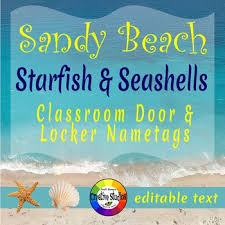 Under the sea, the merman feast on starfish soup and all the serving men are crabs. Sandy Beach Starfish Seashells Door And Locker Signs Tpt