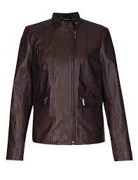 M S Autograph Leather Zip Pockets Biker Jacket Brown Size Uk 18 Lf075 Mm 14 Fashion Clothing Shoes Accessories Wome Jackets Jackets For Women Biker Jacket