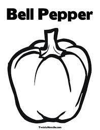 Red pepper coloring page that you can customize and print for kids. Bell Pepper Stuffed Green Peppers Fruit Coloring Pages Vegetable Coloring Pages Coloring Home
