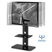 Fitueyes Tv Stand With Swivel Mount Component Shelf For 32 60 For Led Lcd Tv Tt214001mb Tv Stand With Swivel Mount Tv Stand With Mount Swivel Tv Stand