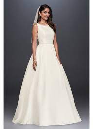Check out our simple wedding dress selection for the very best in unique or custom, handmade pieces from our dresses shops. High Neck Mikado Ball Gown Wedding Dress David S Bridal