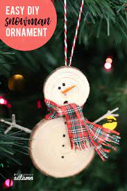 Make An Easy Wood Slice Snowman Christmas Ornament It S Always Autumn Christmas Crafts Diy Diy Christmas Ornaments Easy Diy Christmas Ornaments