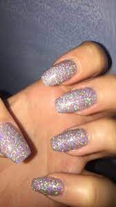 Sparkle Coffin Shaped Gel Acrylic Gel Acrylic Nails Glitter Gel Nails Gel Nails Diy