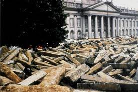 The artist proposed a plan to have 7000 oaks trees planted across the germany city of kassel, each tree accompanied with basalt stone, 4 feet high above the ground. 1982 Joseph Beuys 7000 Oaks 7 000 Granite Blocks 7 000 Holm Oak Trees Action Documenta 7 Friedrichplatz Kassel Joseph Art Social Art