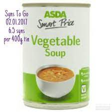 How Many Syns In Asda Smart Price Vegetable Soup Tin Can Search For Syns To Go On Facebook World Recipes Slimming World Recipes Vegetable Soup
