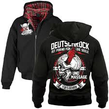 Harrington Jacke mit Kapuze Deutschrock Porno für die Seele Band Musik  Zitate | eBay