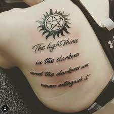 Then i'm going to have a lollipop. Tattoo Uploaded By Auveen Glynn First Ever Tattoo Supernatural Anti Possession Symbol Along With A Qoute From The Bible John 1 5 690665 Tattoodo