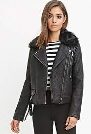 Faux Fur Moto Jacket Leather Jacket Faux Leather Jackets Jackets