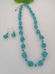 Chunky Statement Turquoise Necklace, BOHO Style Necklace, Beaded Necklace,  Turquoise Statement Jewelry, Australian Seller, Gift for Her