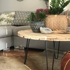 While a lot of hairpin legs are designed to support one kind of furniture, a set of these can be used to build anything from a sofa to a coffee table or a bench. Diy Round Pallet Coffee Table With Hairpin Legs Coffee Table Pallet Coffee Table Diy Coffee Table Upcycle
