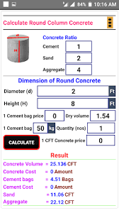 How much concrete do i need, for example, to build a foundation? Concrete Calculator Cement Sand Aggregate Cost Download Apk Free For Android Apktume Com