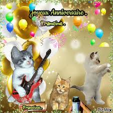 Joyeux anniversaire gif animé musique. Joyeux Anniversaire A Mon Amie Francine De Facebook Picmix