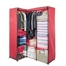 Check spelling or type a new query. Dporticus Portable Corner Clothes Closet Wardrobe Storage Organizer With Metal Shelves And Dustproof Non Woven Fabric Cover In Red Buy Online In Aruba At Aruba Desertcart Com Productid 112145283