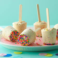 Birthday Cake Freezer Pops Recipe Skinny Dessert Desserts Ice Cream Treats