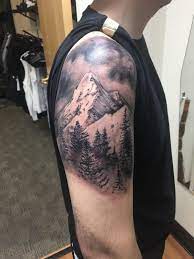Julien's black lotus tattoo provide a unique and quality tattoo experience in eugene, oregon. My New Mountain Scene By Curtis Duke Black Label Tattoo Eugene Or Tattoos