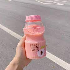 Large Yakult Style Bottle 8 Colors Strawberry Milk Aesthetic Food Pink Foods