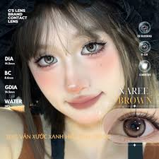 Kính áp tròng Gslens NAREE SOON BROWN nâu Tây douyin lens cận 6 tháng G.DIA  14.5mm có độ0-8(Nội Địa)
