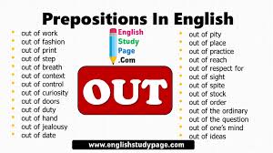 A prepositional phrase is marked off or signaled by a preposition, followed by a determiner or an article; Prepositions In English Prepositional Phrases With Out English Study Page