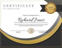 Certificate Certificate Certificate Of Achievement Cool Signatures
