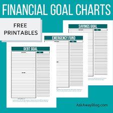 Ask Away Blog Free Printable Financial Goal Charts
