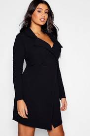 Boohoo Blazer Wrap Mini Dress Plus Size Outfits Mini Wrap Dress Plus Size Mini Dresses