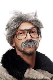 Fake Bart Hangover Perücke Mit Bart Braun Für Herren Kostüm-Zubehör Perücke  Herren