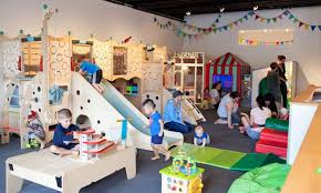 Outer Space For Kids A Place For Kids To Have Fun In Japanese Style Space With Simple Interior Design Kids Indoor Playground Kids Cafe Kids Play Spaces