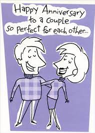 So Perfect For Each Other Black Outline Couple Funny Humorous Wedding Anniversary Congratulations Card By Designer Greetings