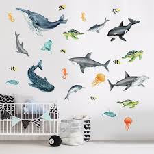 More than 20 000 wall stickers! Sea Life Wall Decal Sea Room Decal Sea Creatures Decal Ocean Wall Sticker Sea Animals Decal Sea Life Decals Sealife Decal Wall Decals Murals Home Living Truongsinhhoc Com Vn