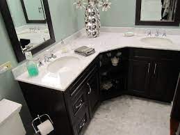 Black corner wall mount bathroom cabinet vanity sink with faucet and drain combo white vessel bowl hardware included space saving design. Pin On Trilogy Bathroom Remodels