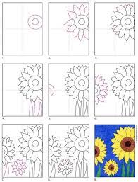 Add final details to the flower. How To Draw A Sunflower Art Projects For Kids