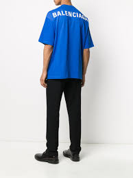 Up to −50% » shop now! Shop Blue Balenciaga Maxi Logo T Shirt With Express Delivery Farfetch