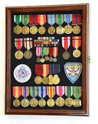 Amazon Com Military Medals Pins Patches Insignia Ribbons Flag Display Case Cabinet Walnut Sports R In 2021 Medal Display Case Medal Display Flag Display Case