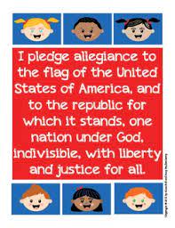 Written in 1892, the pledge is recited each morning by kids in public schools across the country. Free Printable Patriotic Kids Pocket Chart Calendar And Pledge Of Allegiance