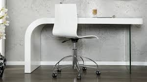 Fauteuil de bureau design blanc ariel vente de miliboo bureau blanc design pas cher ou d occ. Bureau Design Laque Blanc Avec Pietement En Verre Naas Gdegdesign
