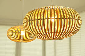 Luckily, we've got choices to complement all home furnishings, from rattan lamp shades and glass lamp shades to black and grey light shades. Handmade Bamboo Lampshade Pendant Ceiling Shade Ellipsoid Shape Natural Wood Brown Colour L014 Amazon Co Uk Lighting