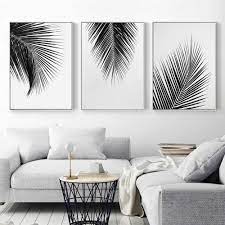 5 12 Black White Plant Coconut Leaves Canvas Poster Art Print Wall Painting Decor Ebay Collectibles Living Room Pictures Home Decor Living Room Decor