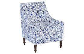 What are the shipping options for litton lane accent chairs? One Kings Lane Holmes Accent Chair Blue White Linen One Kings Lane