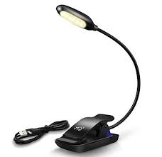 Yte Book Light Rechargeable Reading Light With 6 Warm Led Light 3 Level Brightness And Eye Care Reading Lamp Up To 60 Hou Book Lights Light Clips Reading Light