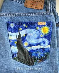 Peeling Tape Off Painted Jeans By Kessler Ramirez Painted Jeans Painted Denim Painted Clothes Diy