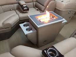 Floating Fire Boat Fire Pits Boat Fire Pit Refreshment Tables Portable Pedestal Tables Deck Mount Units Www Pontoon Boat Accessories Pontoon Pontoon Boat