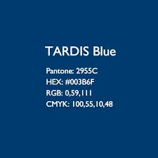 Tardis 10th Blue Colour Codes Approved By Bbc Pantone 2955c Hex 003b6f Rgb 0 59 111 Cmyk 100 55 10 48 Tardis Doctor Who Wedding Doctor Who