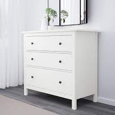 Schränke sind erst 2 jahre alt und in einem guten zustand. Hemnes Kommode Mit 3 Schubladen Weiss Gebeizt 108x96 Cm Ikea Deutschland