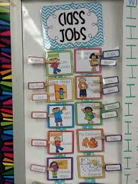 Classroom Jobs Hot Glue The Job Cards Onto Ribbon Attach Children S Names Clothespins Using Velcr Classroom Jobs Preschool Classroom Jobs Classroom Job Chart