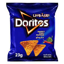 Doritos this year is launching a new product: Buy Doritos Sweet Chili Pepper Tortilla Chips 23g X Pack Of 12 Online Shop Food Cupboard On Carrefour Uae