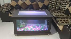 It's made in the usa and weighs 95 pounds (without water). Fish Tank Coffee Table Where 2 Conf