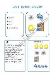 Itsy Bitsy Spider Song Worksheet