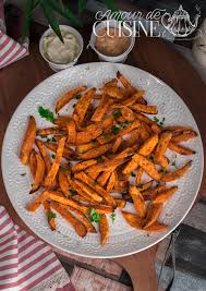 Recette Frites De Patate Douce Au Four Amour De Cuisine Recette Frite De Patate Douce Patate Douce Au Four Frite Patate Douce Four