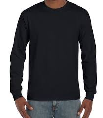 Gildan Plain Black Long Sleeve T Shirts Big Mens Sizes